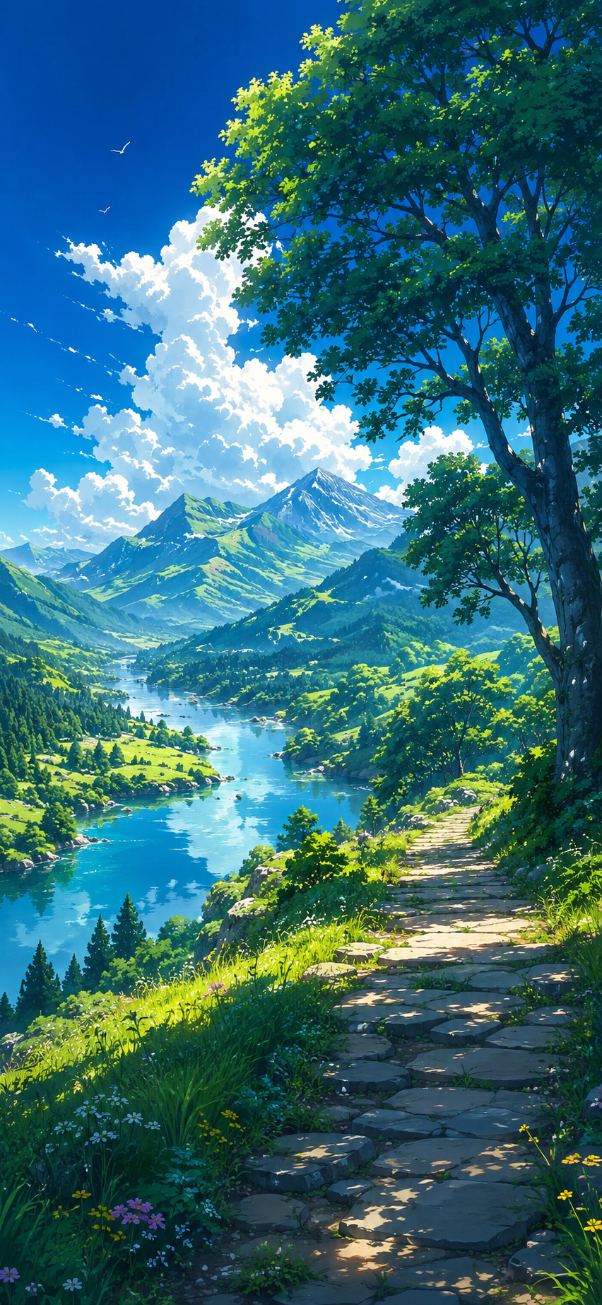 Anime Nature Wallpaper 4K HD for Mobile | Cinematic Scenic Landscape Background
