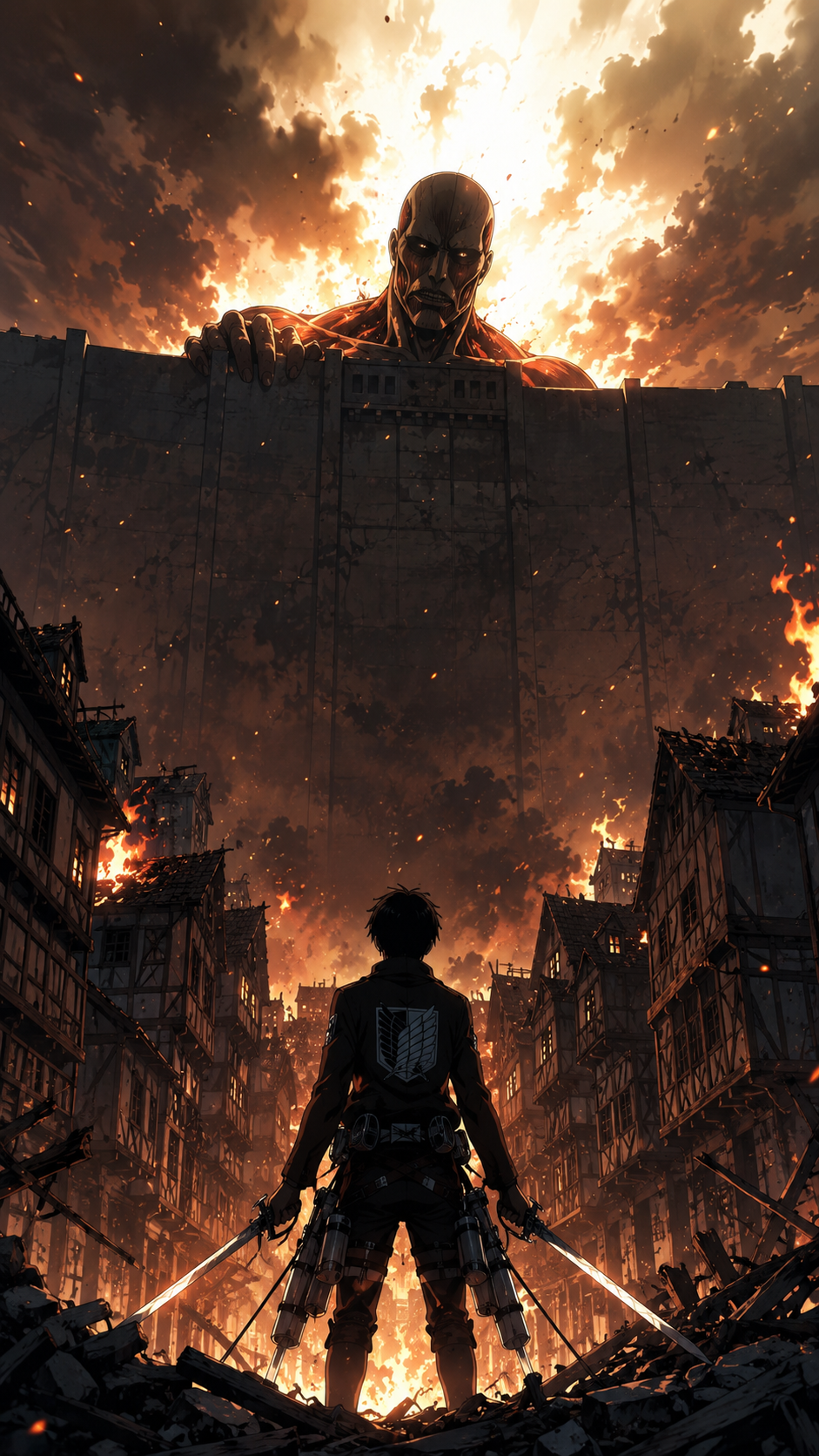 Attack on Titan HD Mobile Wallpaper (4K) – Epic Colossal Titan Anime Phone Background