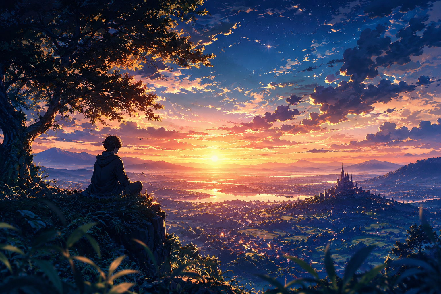 Dream Horizon – Stunning 4K Anime Fantasy Landscape Wallpaper | PanelSaga