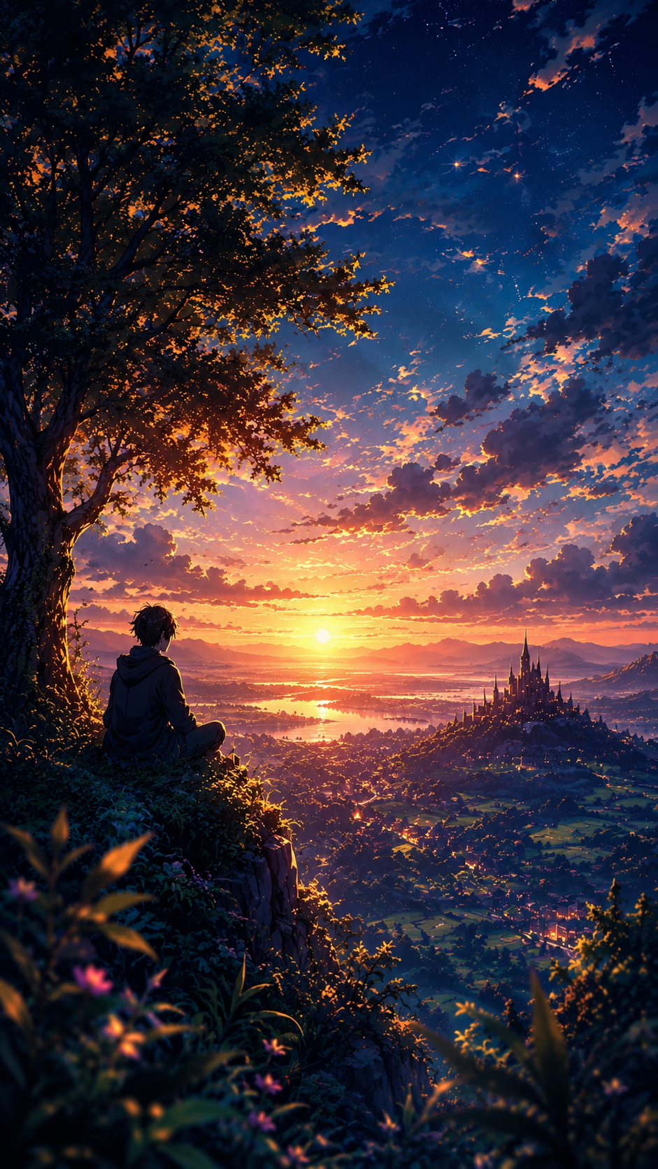 Eternal Sunset Kingdom Anime Wallpaper (4K Ultra HD) – Free Vertical Phone Background | PanelSaga