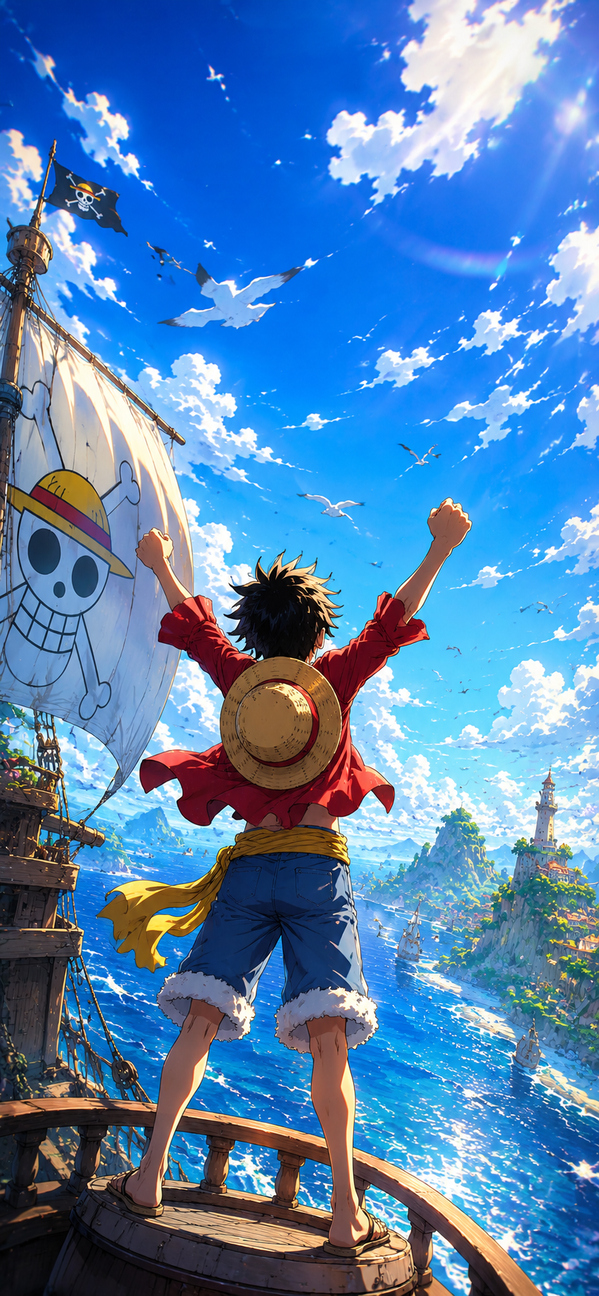 Luffy One Piece Wallpaper 4K HD for Mobile | Aesthetic Ocean Adventure Phone Wallpaper