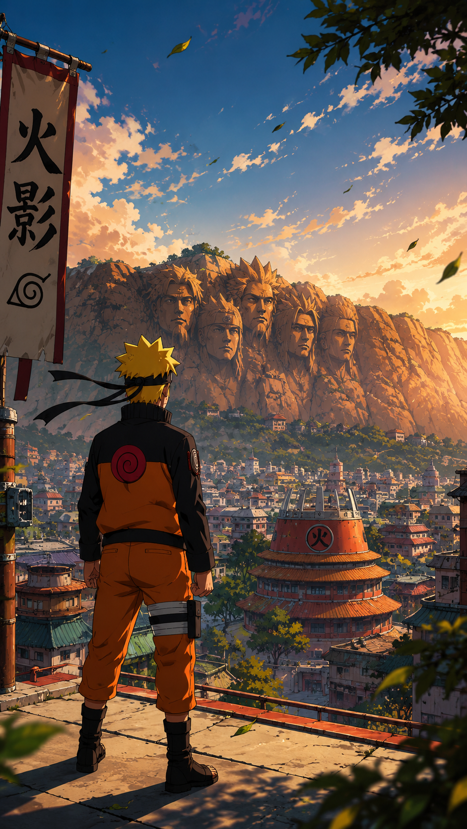 Naruto Inspired Sunset Warrior Wallpaper