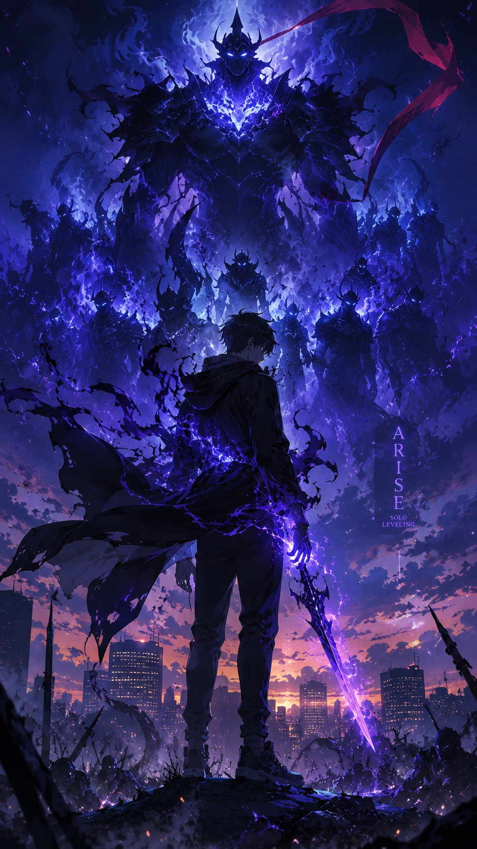 Shadow Monarch Anime Wallpaper (Solo Leveling Inspired) | 4K HD Vertical Phone Wallpaper (9:16)