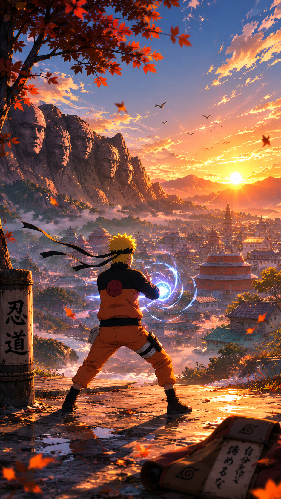 Naruto Training at Sunrise Wallpaper 4K HD for Mobile | Aesthetic Naruto Phone Wallpaper